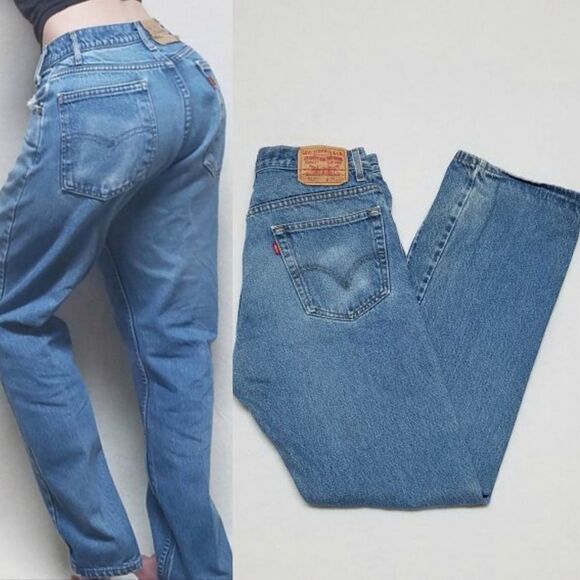VINTAGE Levi's 517 Bootcut Distressed High Rise Light Wash Jeans Size 16-18 - Picture 1 of 13